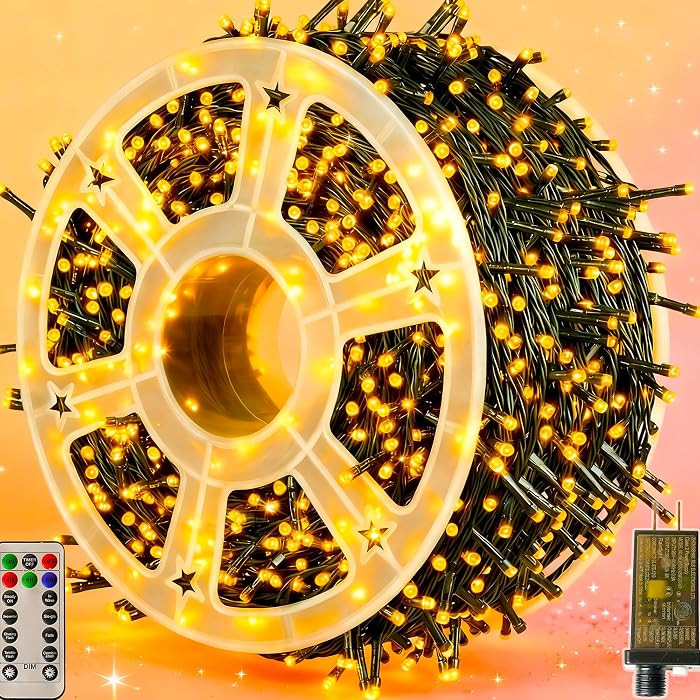 Christmas Lights 1000 LED 328 FT, IP67 Waterproof Christmastree Lights with 8 Modes, Remote Contr... | Amazon (US)