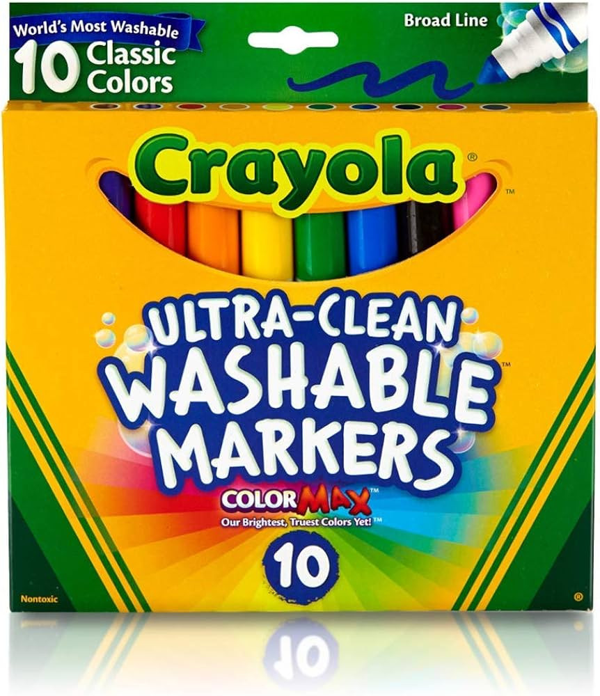 Crayola Ultraclean Broadline Classic Washable Markers (10 Count), (Pack of 3) | Amazon (US)