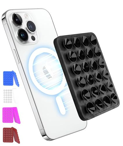 OCTOMAG Black Suction Phone Mount, Hands-Free Mag Suction Holder for iPhone & Android with MagSafe Only, iPhone Sticky Grip for Videos & Selfies! | Amazon (US)