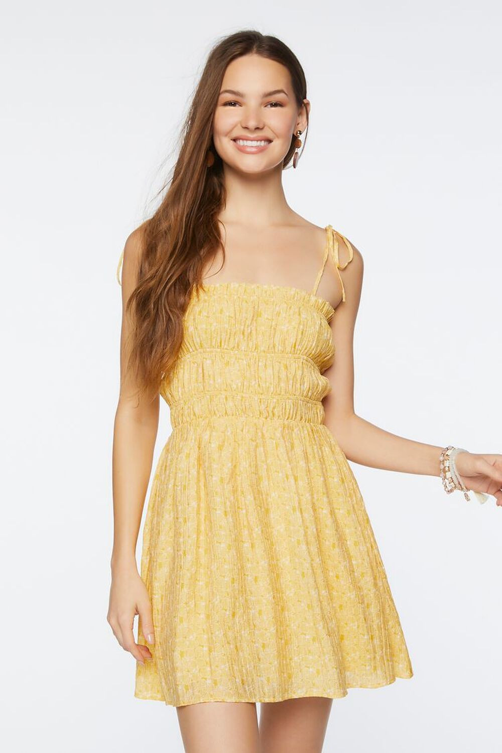 Floral Smocked Tie-Strap Mini Dress | Forever 21 (US)
