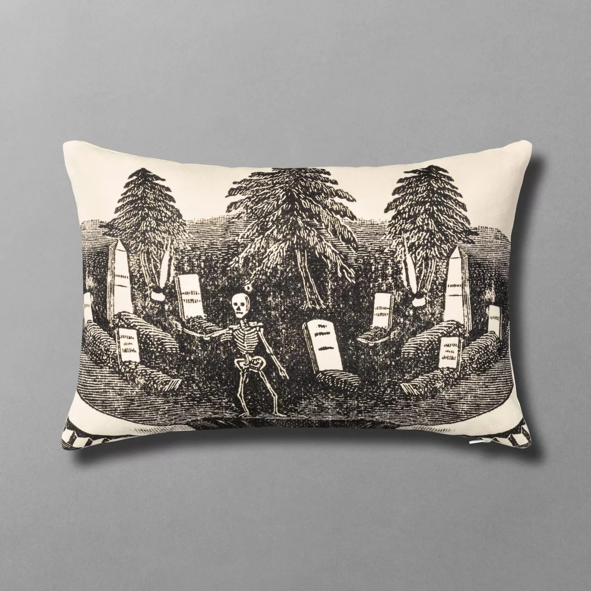 18"x12" Rest In Peace Skeleton Graveyard Rectangle Throw Pillow - John Derian For Target | Target