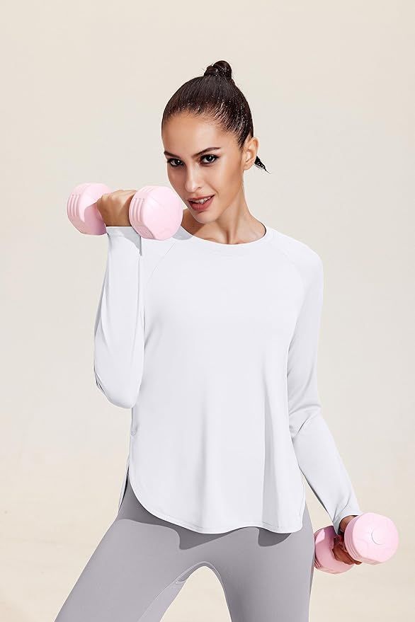 Pinspark Long Sleeve Workout Tops for Women Moisture Wicking Yoga Shirts Hiking Athletic Loose Fi... | Amazon (US)