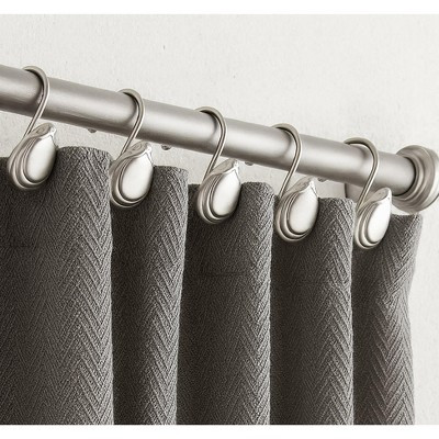Home Mart Goods 12 Piece Set Silver Heavy Duty Shower Button Curtain Hooks Rings Rustproof Metal | Target