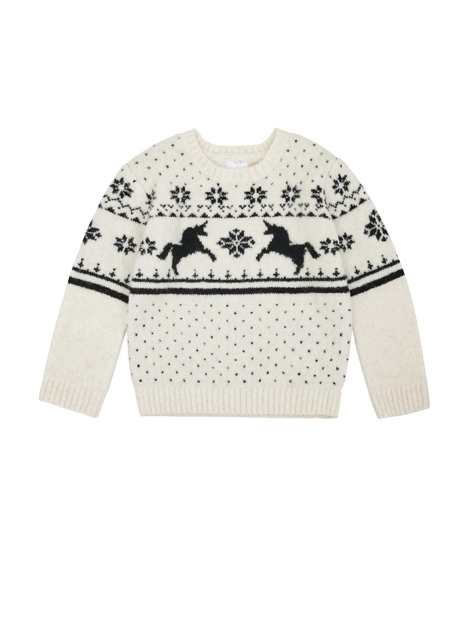 Wonder Nation Toddler Girls Holiday Fair Isle Sweater, Sizes 12M-5T | Walmart (US)