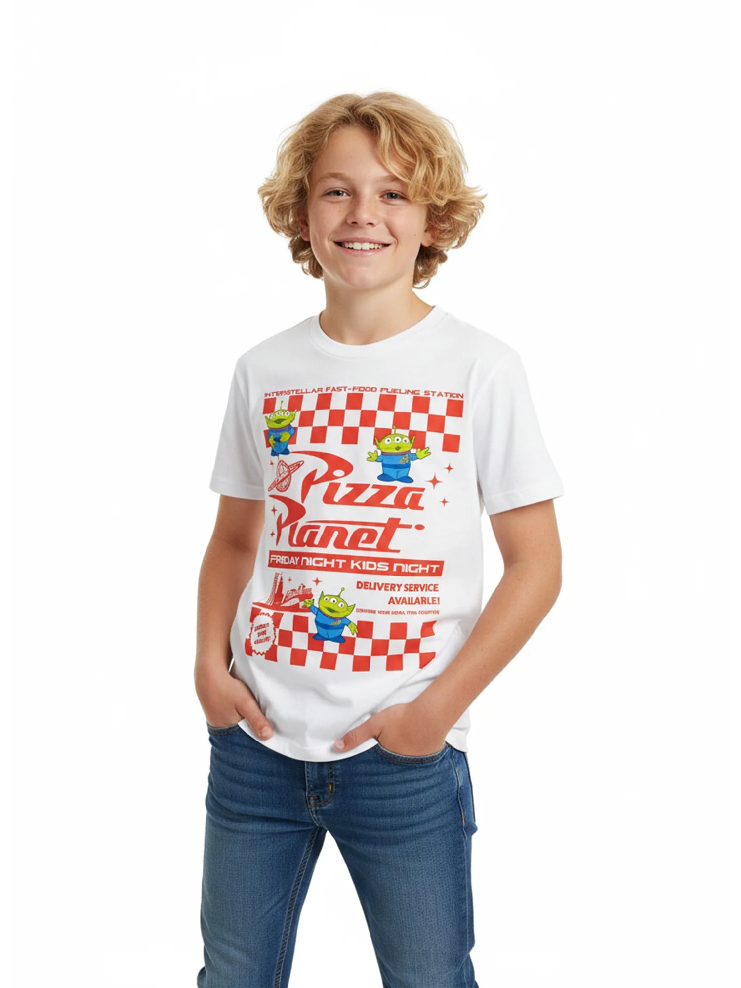 Toy Story, Boys' Graphic Tee with Short Sleeves, Pizza Planet, Sizes 4-18 - Walmart.com | Walmart (US)