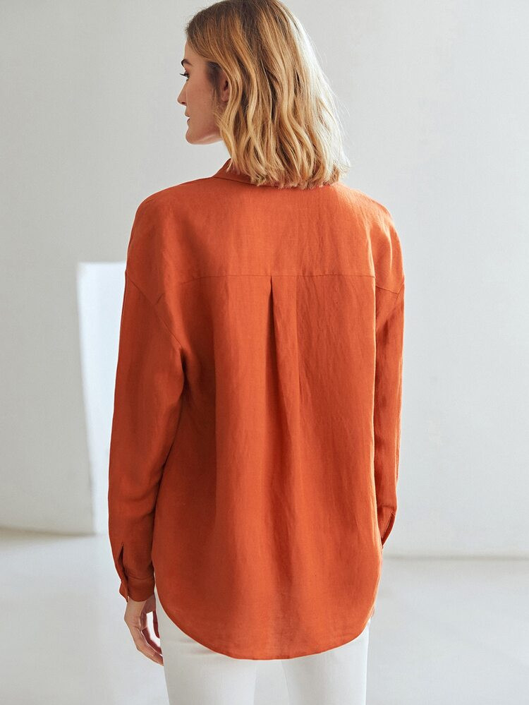 MOTF PREMIUM Camisa amplia de lino | SHEIN