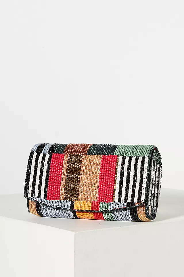 Striped Beaded Brunch Clutch | Anthropologie (US)