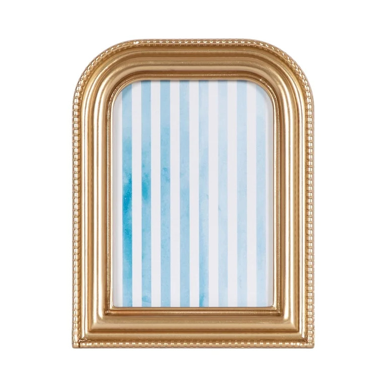 DesignOvation \u2013 5x7 Picture Frame \u2013 Beaded Arch Gold Tabletop Photo Frame | Walmart (US)