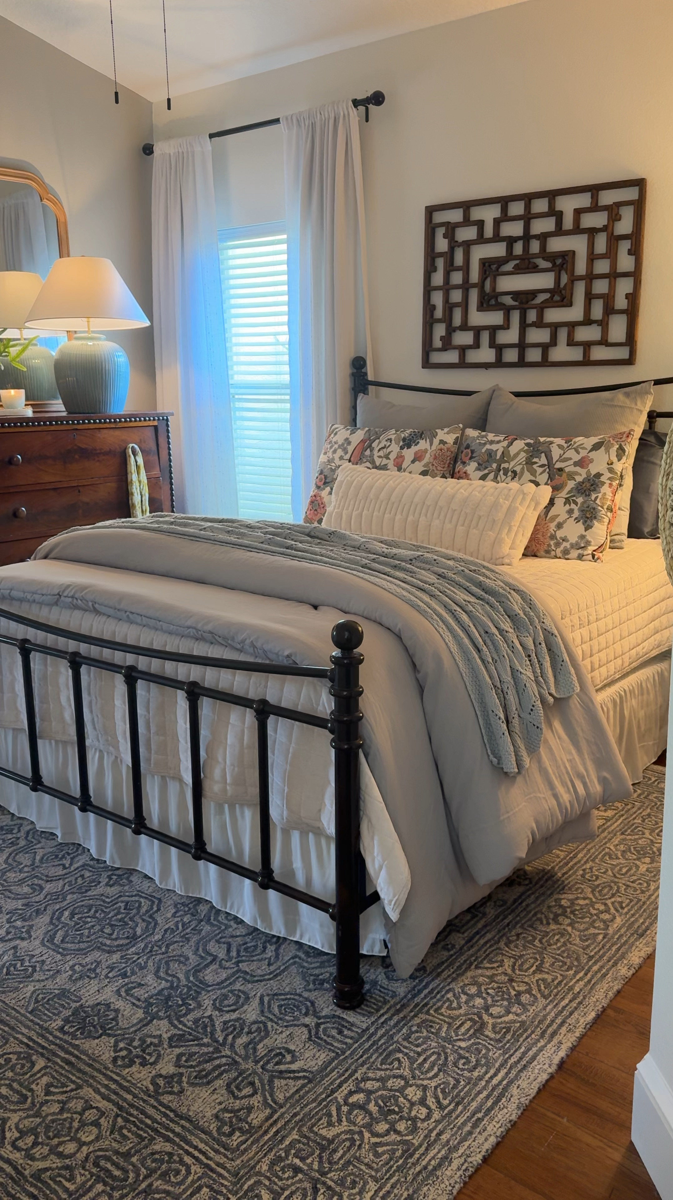 Soft blue and cream bedroom. 

Bedroom, guest room, blue and white/cream bedroom 

#LTKHome #LTKVideo