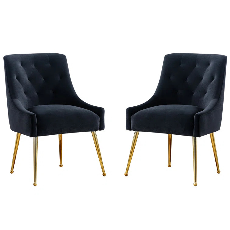 Agita Velvet Tufted Upholstered Arm Chair (Set of 2) | Wayfair North America