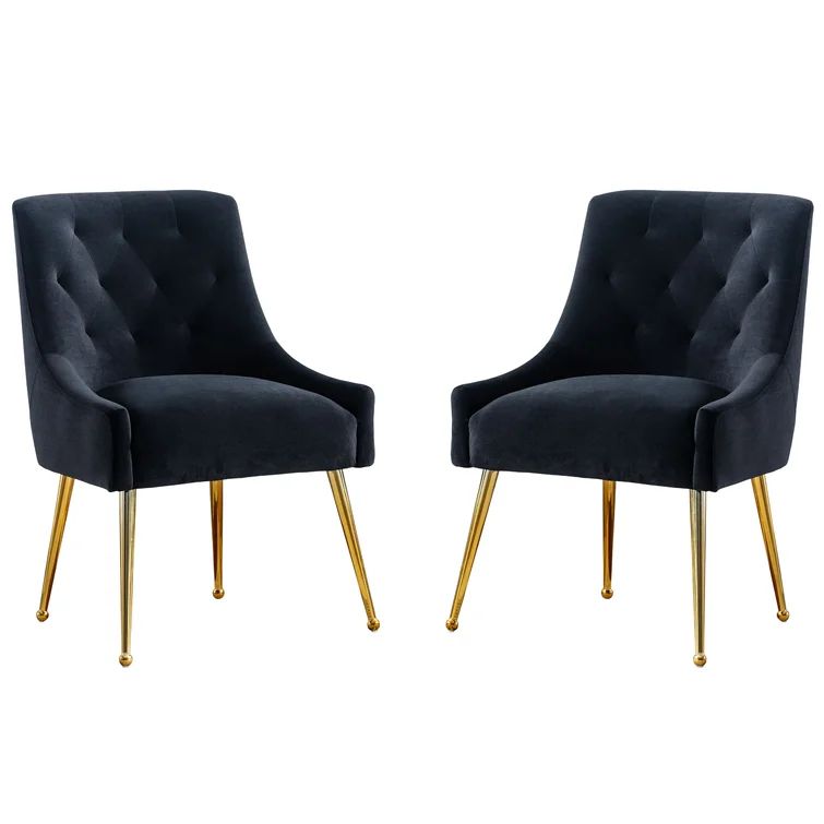 Agita Velvet Tufted Upholstered Arm Chair (Set of 2) | Wayfair North America