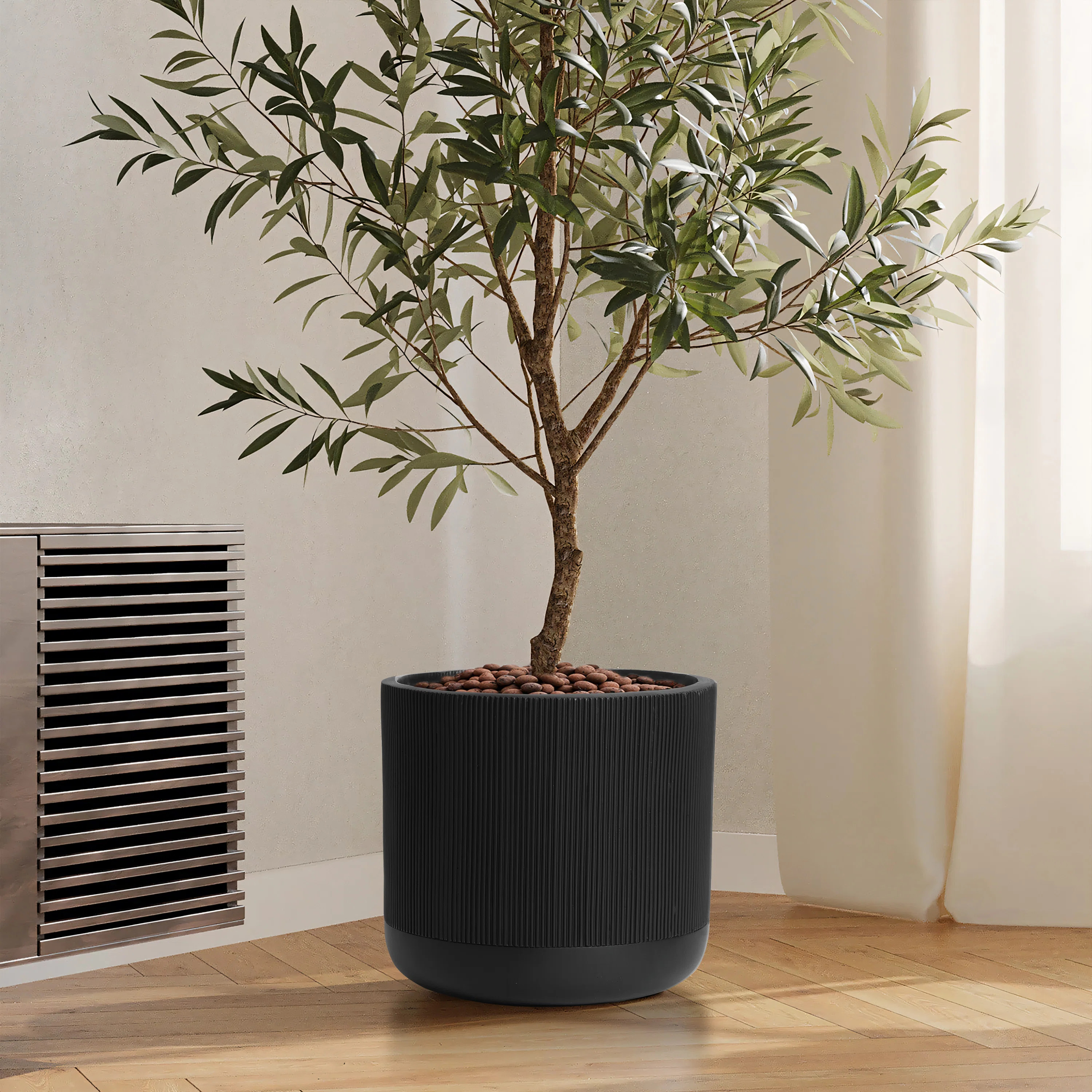 Latitude Run® Greenebaum Round Striped Indoor/Outdoor MgO Pot Planter "& Reviews" | Wayfair | Wayfair North America