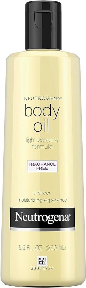 Neutrogena Fragrance-Free Body Oil Light Sesame Formula, Dry Skin Moisturizer & Hydrating Body Ma... | Amazon (US)