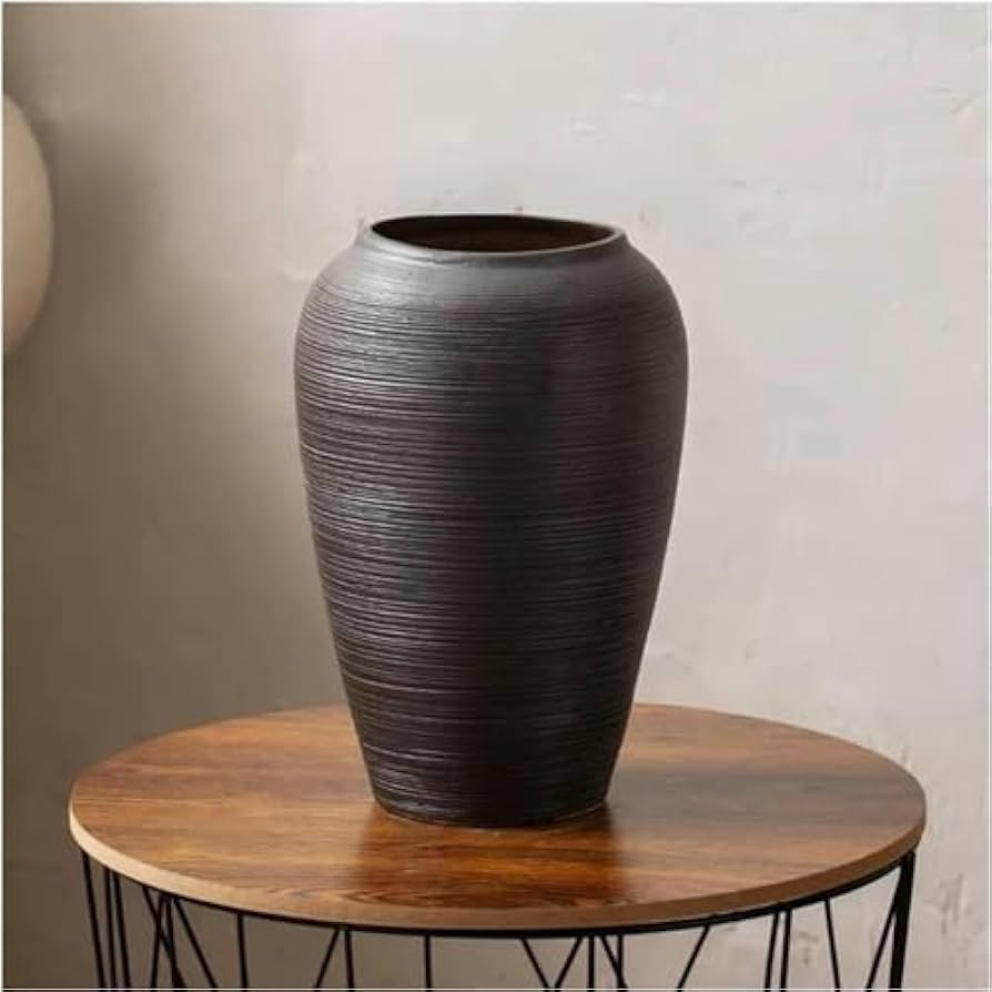 Flower Vase Ceramic Vases Chinese Style Hydroponic Dry Flower Arrangement Black Ceramic Pot Decor... | Amazon (US)