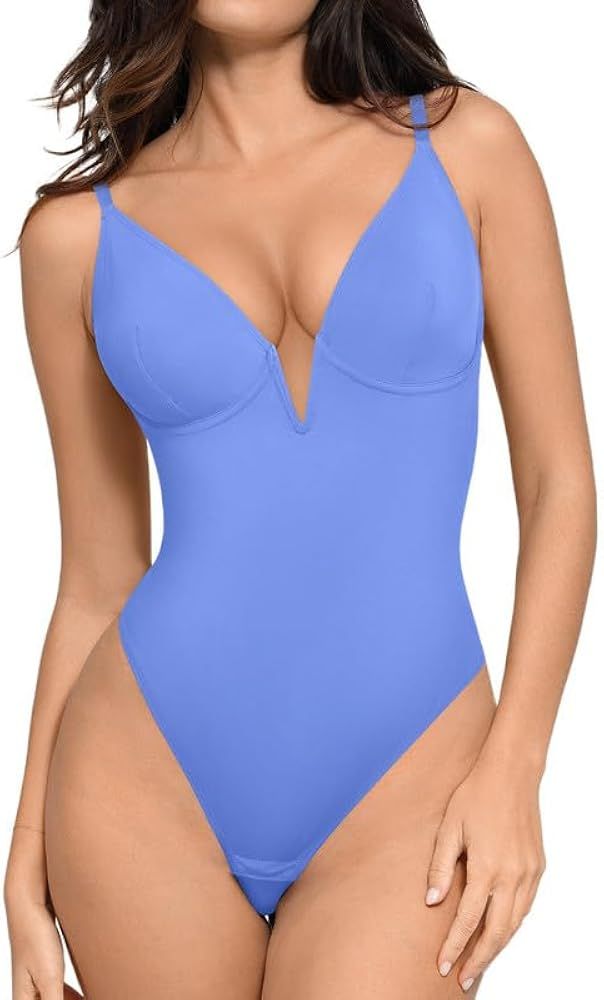 Popilush Shapewear Bodysuits for Women - Tummy Control Shapewear Deep V Corset Tops Concert Outfi... | Amazon (US)