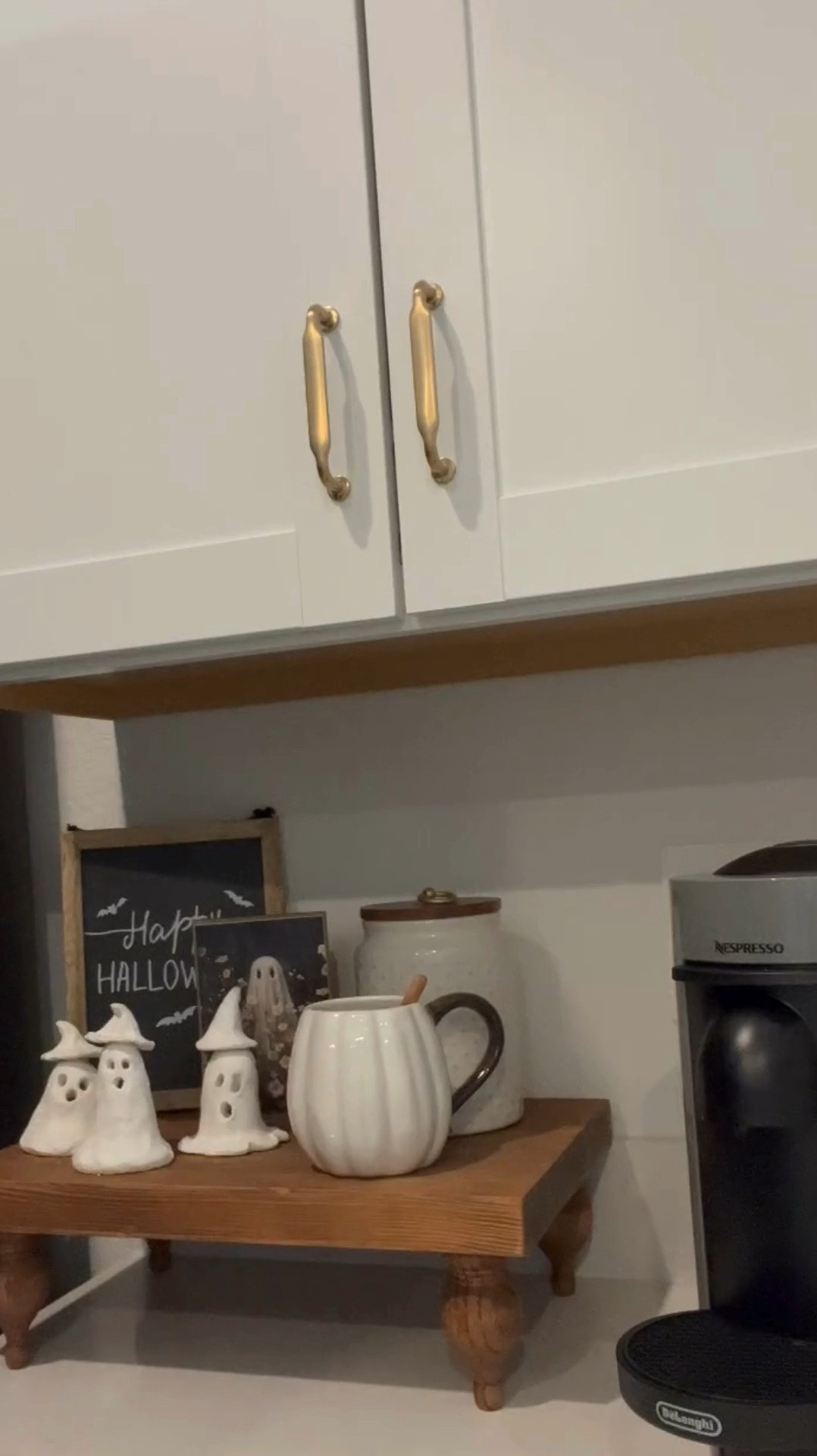 🎃☕ Spooky season is brewing! It's officially October 1st, and my Halloween coffee bar is ready to cast some caffeinated spells! From cute pumpkins mugs to spooky handmade ghosts, I’ve got all the creepy essentials to keep the spooky vibes going strong all month long. 🖤🕸️ Who's ready for a haunted brew? 🎃 #HalloweenCoffeeBar #coffeebar #halloweendecor 

#LTKVideo #LTKHalloween #LTKHome