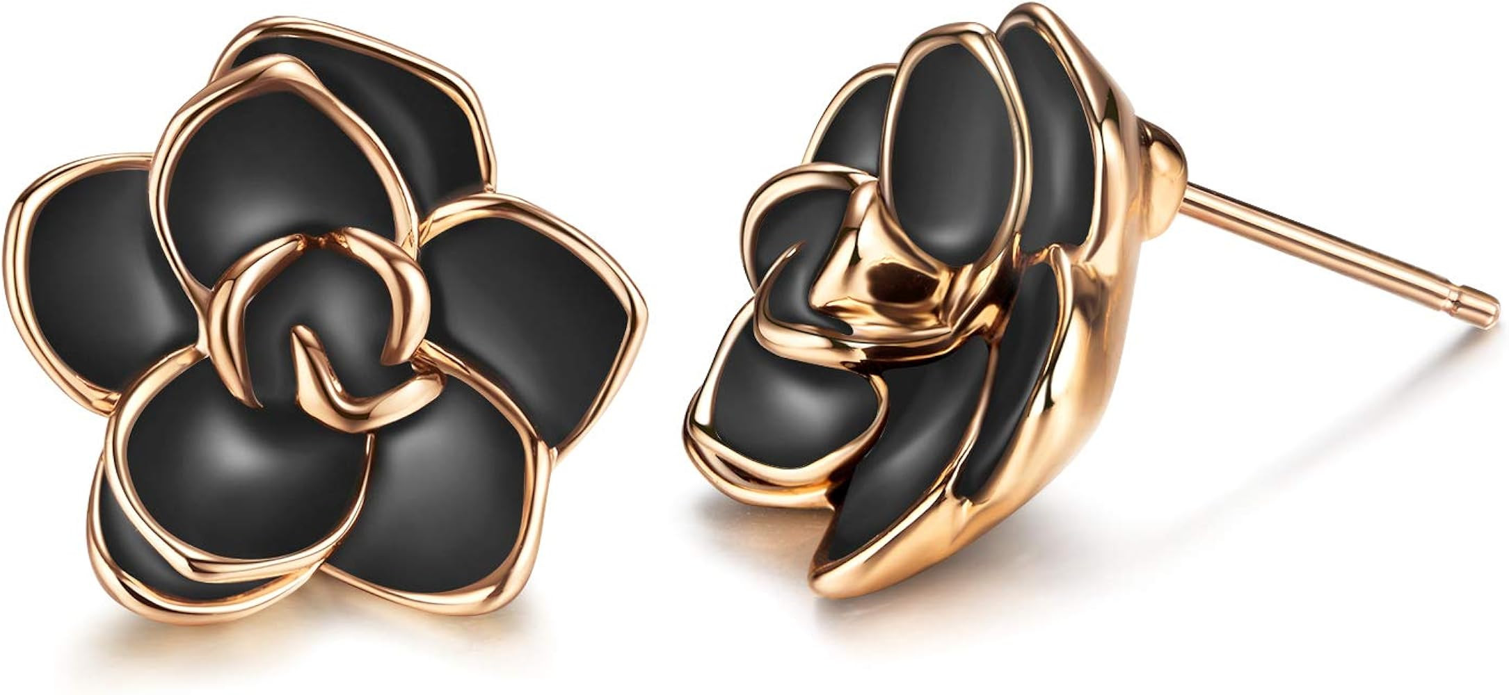 AllenCOCO Rose Flower Stud Earrings for Women Sensitive Ears, Hypoallergenic Cute Gold And Silver... | Amazon (US)