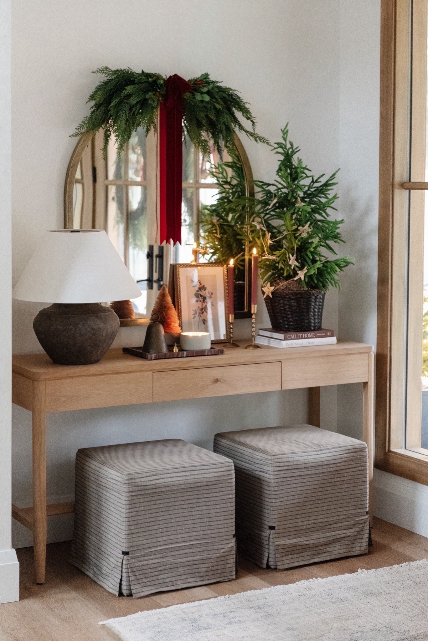 Styled my holiday entry! I linked everything I could or something similar! 

Christmas, holiday, entry, entryway, entry table, console table, arch Meyer, pottery barn, Mako, target, studio, McGee, Norfolk, pine tree, cedar, swag, mirror, swag, mini tree, table, top tree, basket, ribbon, velvet, battery, taper, tray, bell




#LTKHome #LTKHoliday #LTKCyberWeek