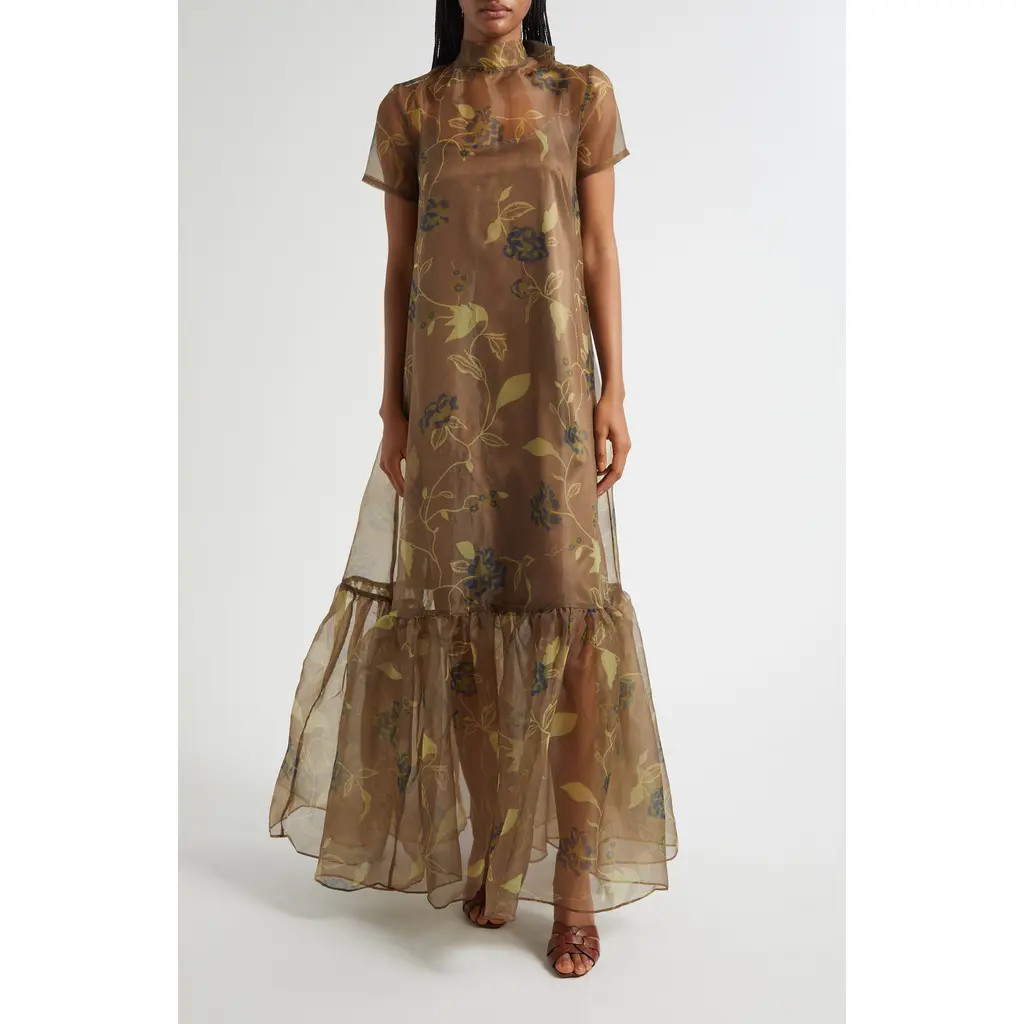 STAUD Calluna Floral Chiffon Dress in Vintage Floral at Nordstrom, Size Medium | Nordstrom