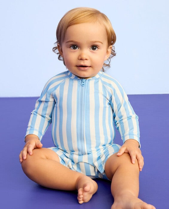 Boys' Blue & White Rash Guard Swimsuit - Size Baby 0-3 mos by Hanna Andersson | Hanna Andersson