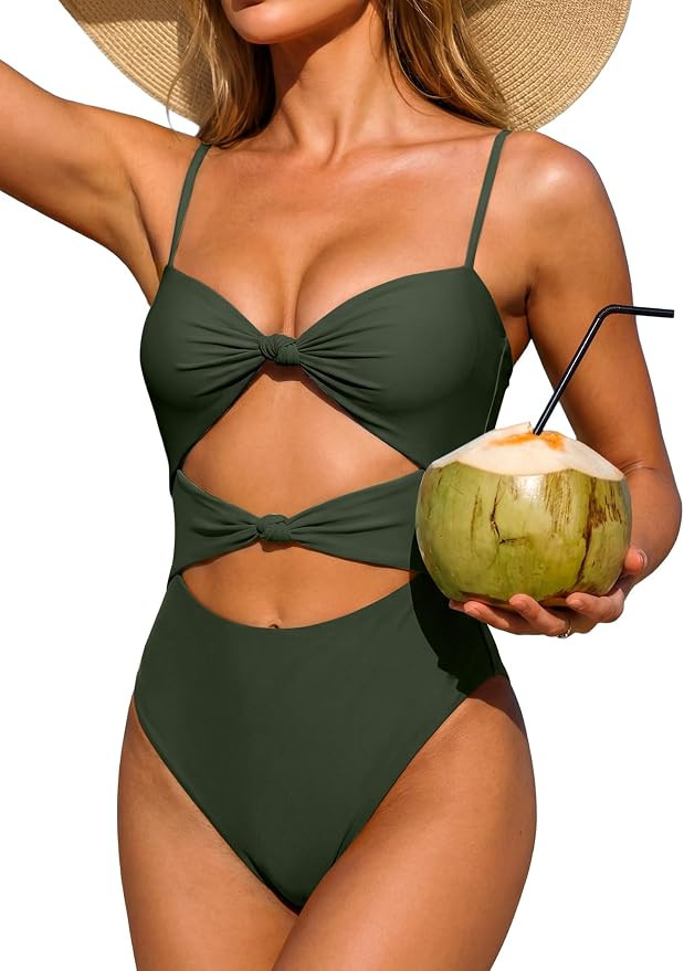 ANRABESS Women One Piece Swimsuits Tummy Control Bathing Suit Twist Cutout Adjustable Straps Swim... | Amazon (US)