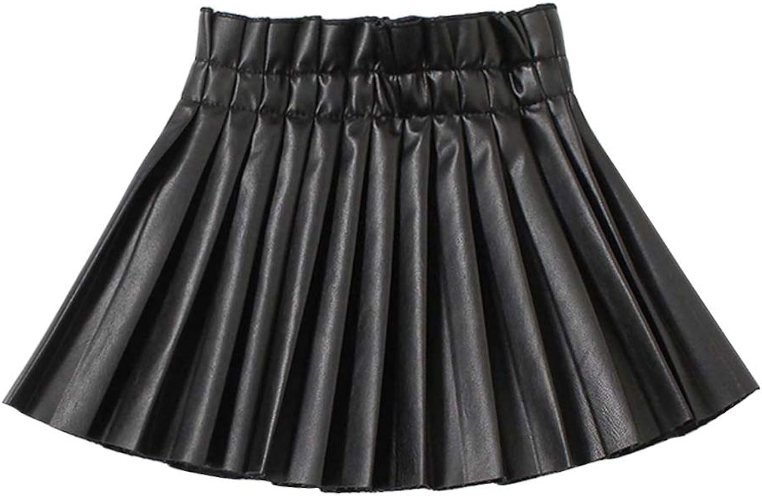 WELAKEN Pu Leather Skirts for Girls Kids & Teen & Toddler & Women Faux Leather Pleated Skirts | Amazon (US)