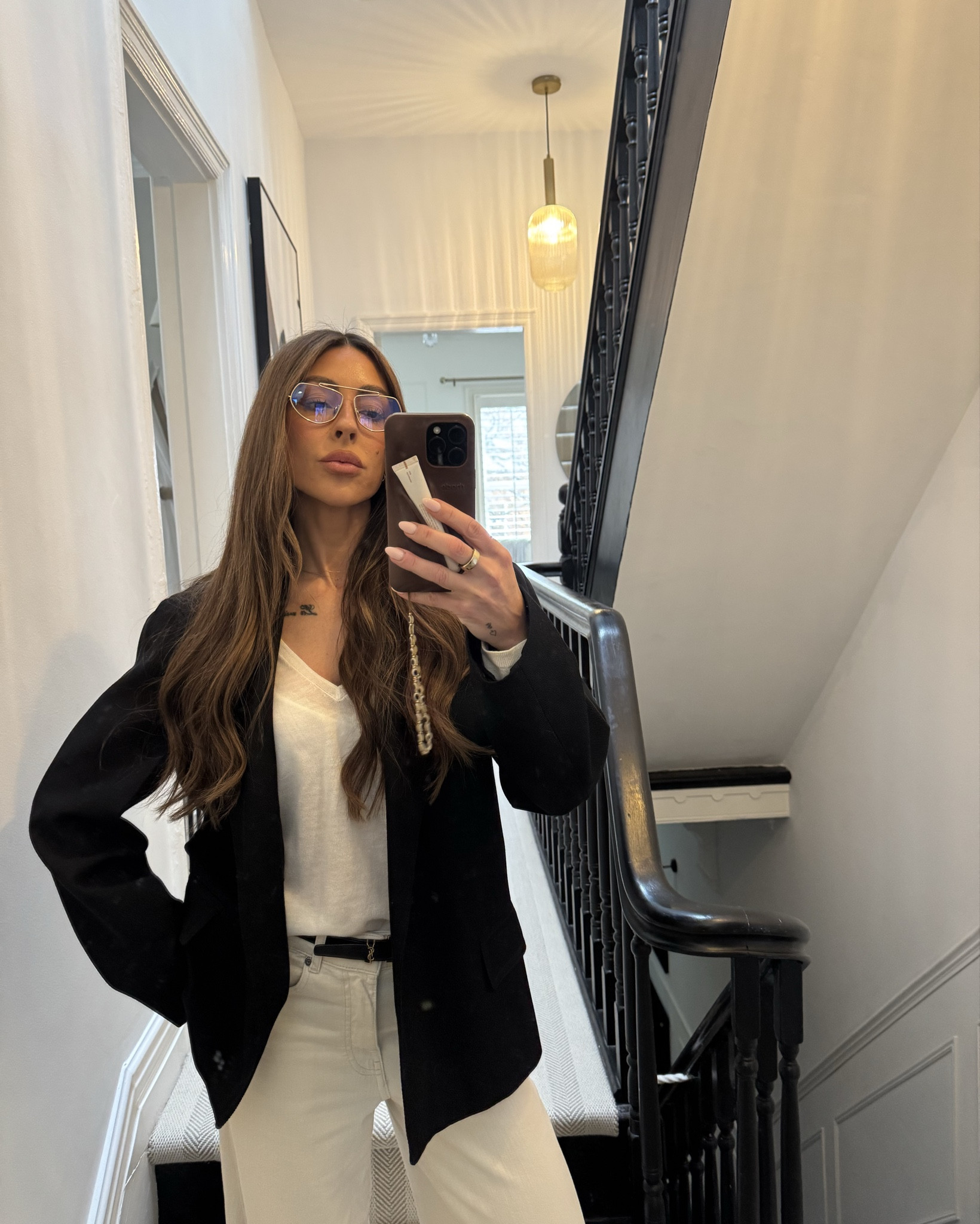 Cool girl glasses and spring fit 