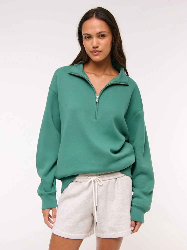 Abercrombie & Fitch Green Half Zip Collar Sweatshirt | Next EU