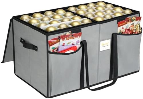 BALEINE Christmas Ornament Storage Box with Dividers, Premium Holiday Ornaments Storage Container... | Amazon (US)