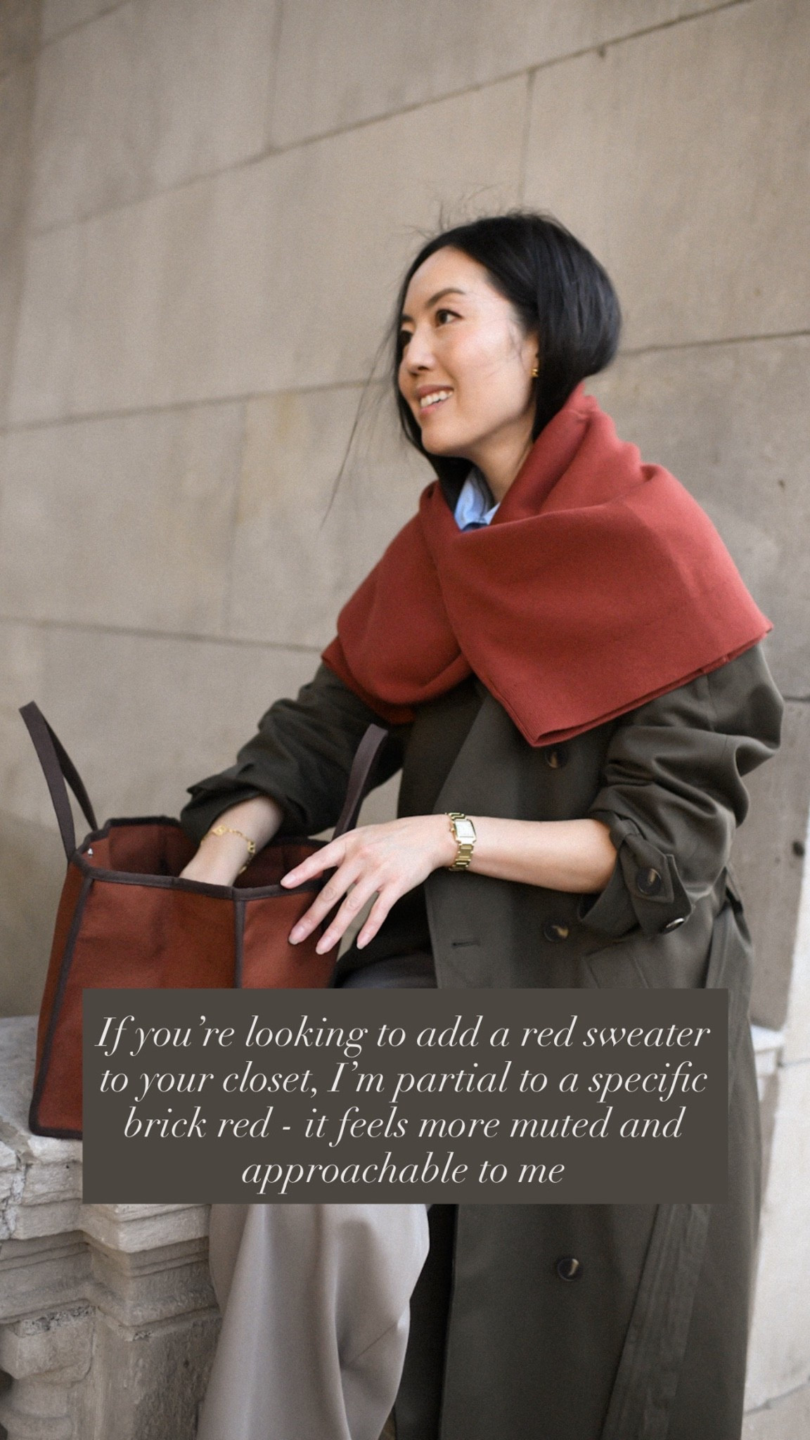 Brick red feels more approachable to me! A more muted pop of color.

#LTKootd