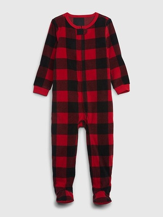 babyGap Buffalo Check PJ One-Piece | Gap (US)