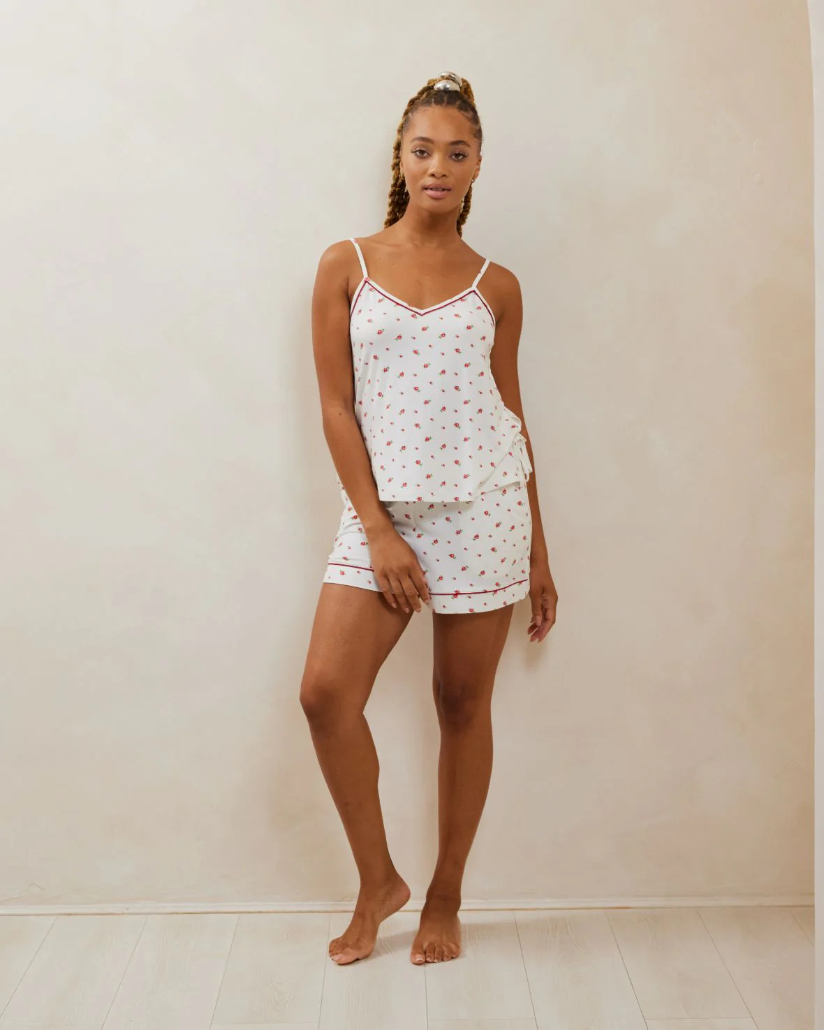 Rose Ditsy Print Cami Short Pyjama Set | Chelsea Peers NYC
