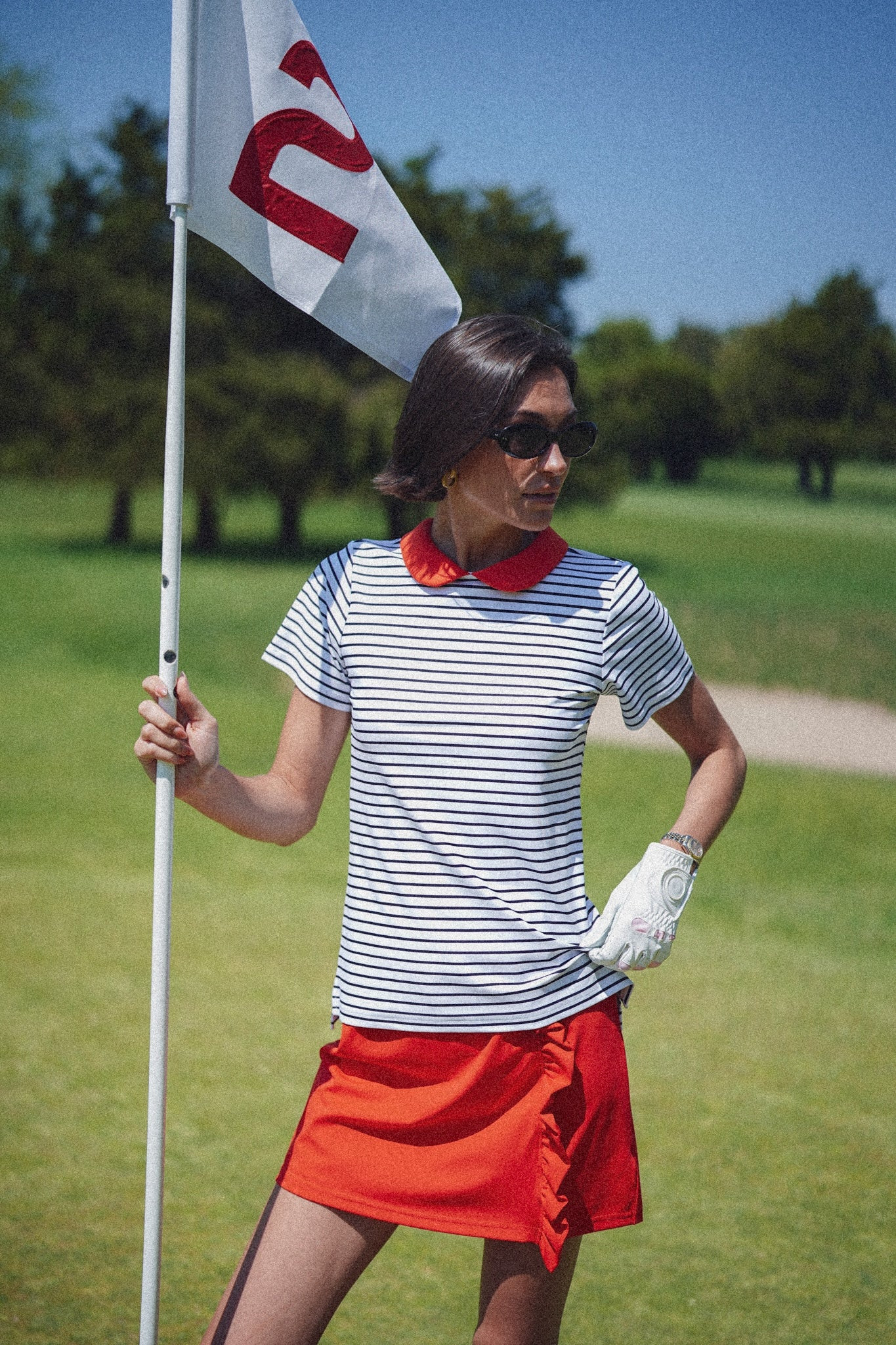 Belle Polo - White Navy Stripe | Smith and Quinn