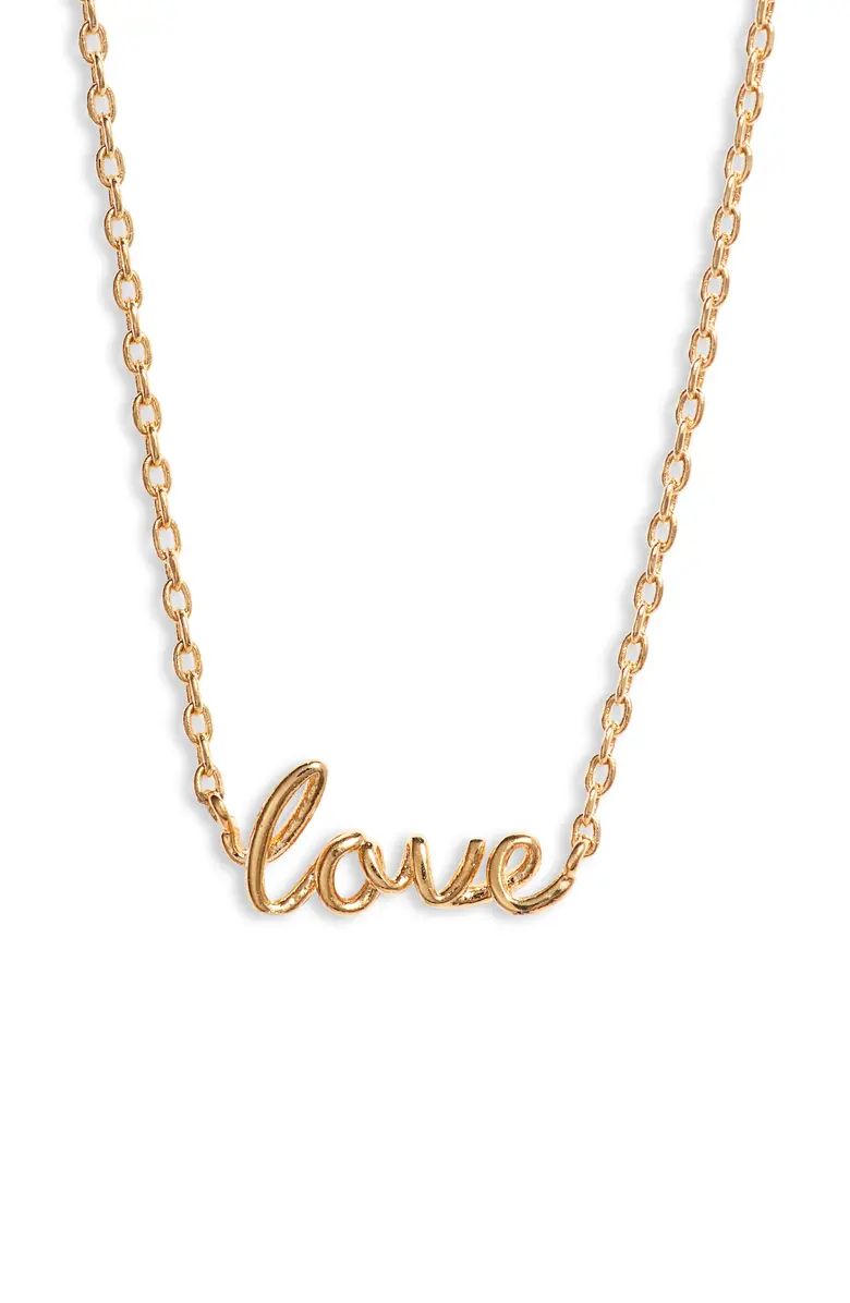Love Goldtone Pendant Necklace | Nordstrom