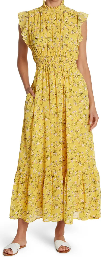 Smocked Mock Neck Tiered Maxi Dress | Nordstrom Rack