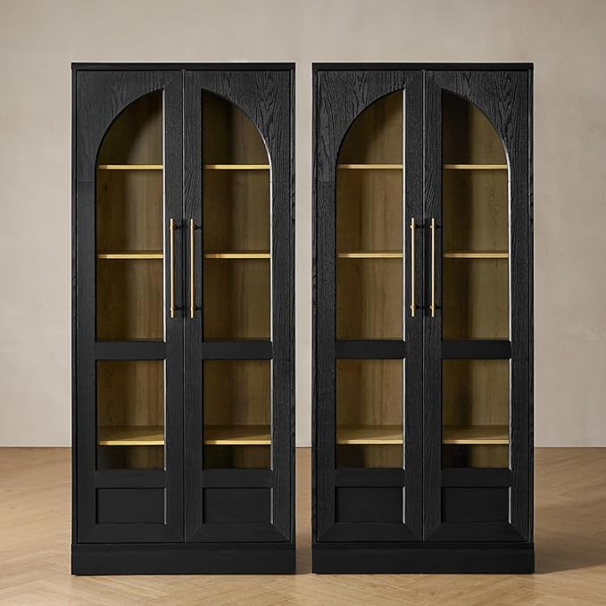 mopio Blake Tall Display Cabinet, Kitchen Buffet Pantry Cupboard, Trophy Display Case, Storage Ca... | Amazon (US)