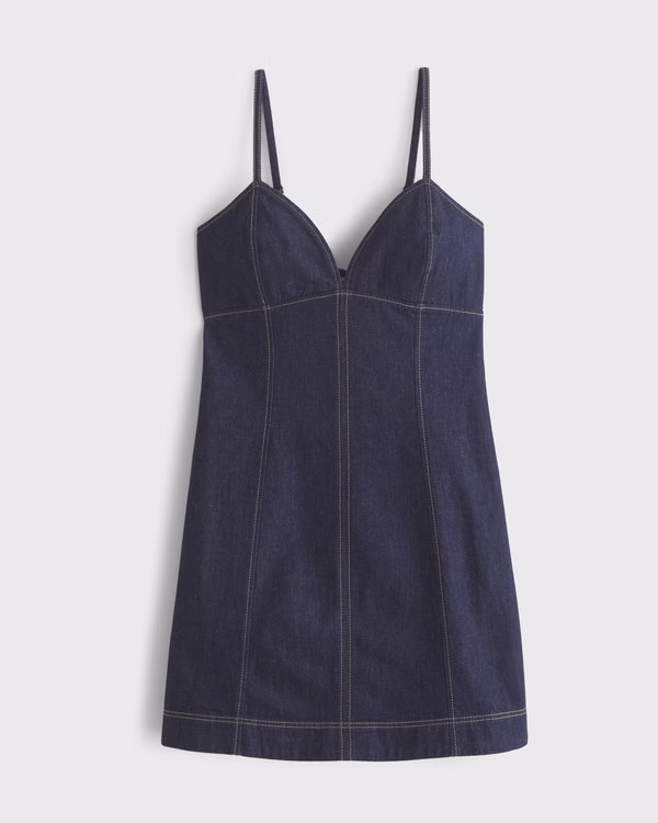 Women's Sweetheart Denim Mini Dress | Women's Clearance | Abercrombie.com | Abercrombie & Fitch (US)