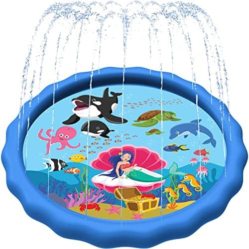 SplashEZ 89’’ Extra Large Splash Pad for Kids & Dogs Great Outdoor Toys for Toddlers 1-3 & Ki... | Amazon (US)