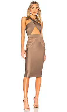 Michael Costello Philip Midi in Taupe from Revolve.com | Revolve Clothing (Global)