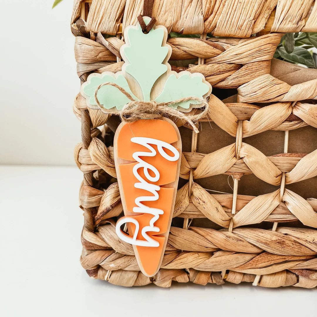 Easter Basket Tag, Personalized Easter Basket Name Tag, Custom Easter Tag, Carrot Easter Tag, Cus... | Etsy (US)