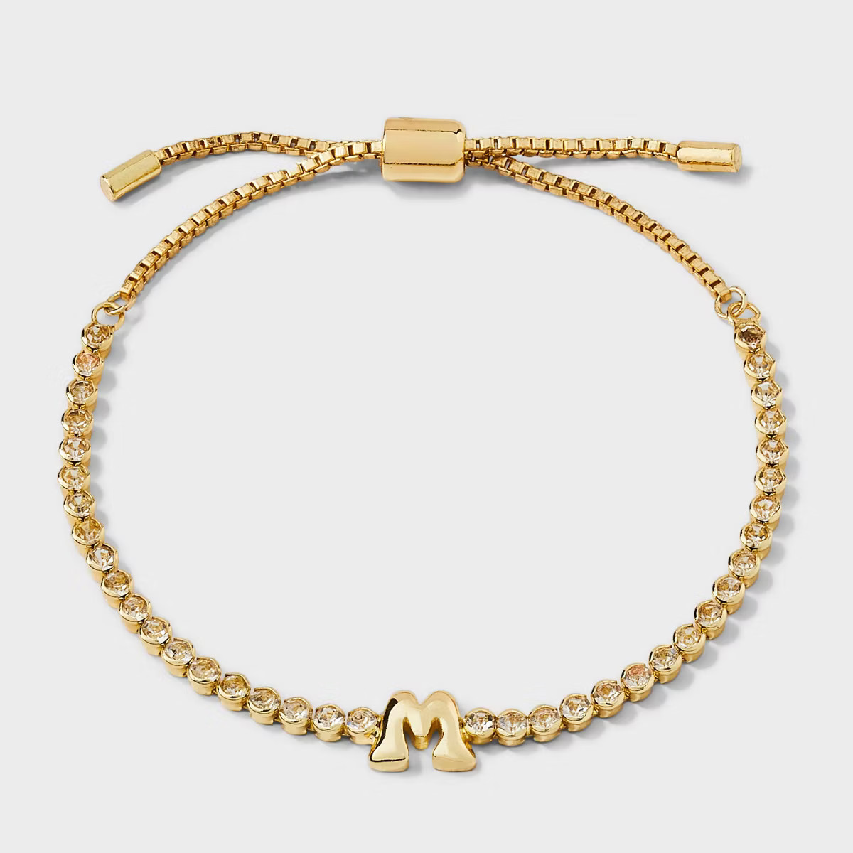 SUGARFIX by BaubleBar Crystal Initial Chain Bracelet - Gold | Target