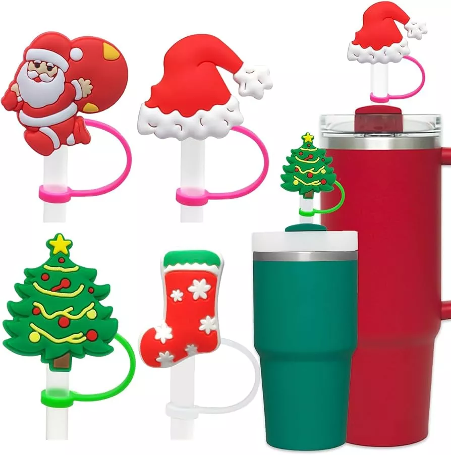 Christmas Straw Cover Caps, 6 PCS … curated on LTK