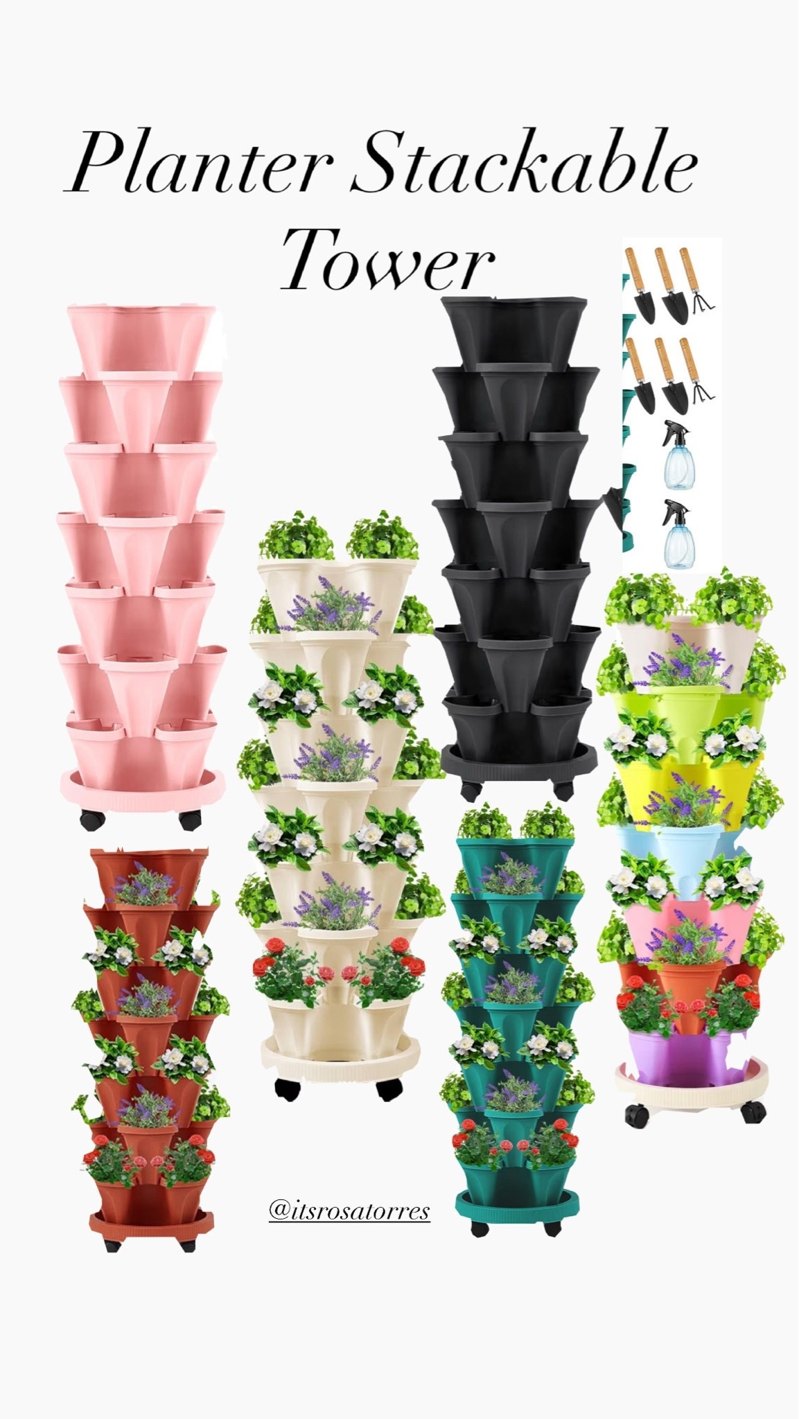 7 Tier Vertical Planter Stackable Tower Planters Strawberry Herb Flower and Vegetable Pots Indoor Outdoor Gardening Pots with Removable Wheels and Tools 

#planterpots #pots #garden #planting #planterstackable #vegetableplanters #indoorpots #outdoorpots

#LTKSeasonal #LTKHome #LTKfoodie