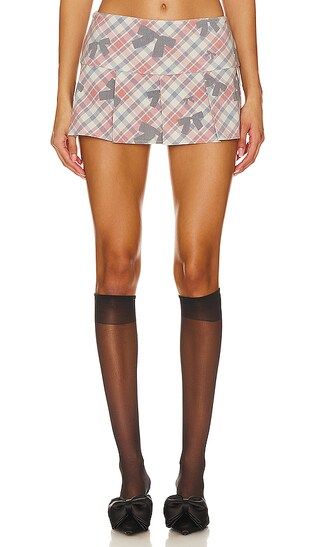 Ribbon Wrap Up Micro Skirt in Bow Plaid | Revolve Clothing (Global)