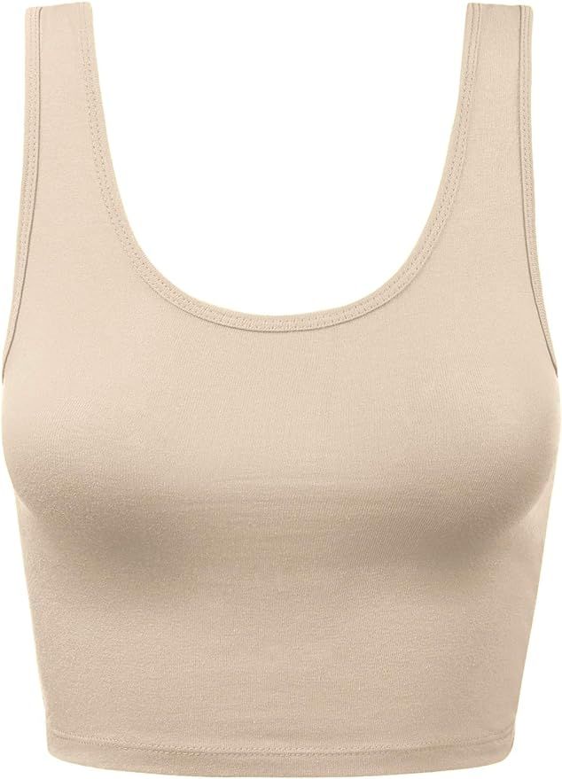 HATOPANTS Women's Sleeveless Racerback Crop Tank Top Camisole Backless Scoop Neck Shirts | Amazon (US)