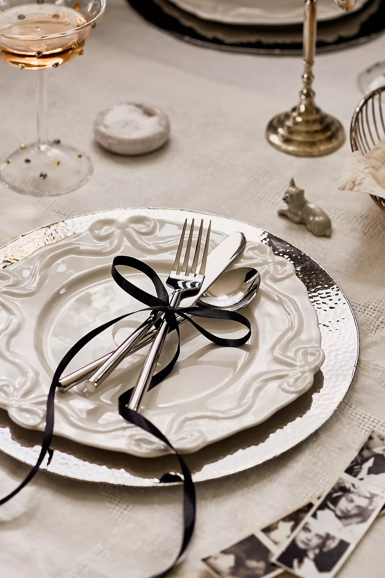 Benedita Bow Stoneware Side Plates, Set of 4 | Anthropologie (US)