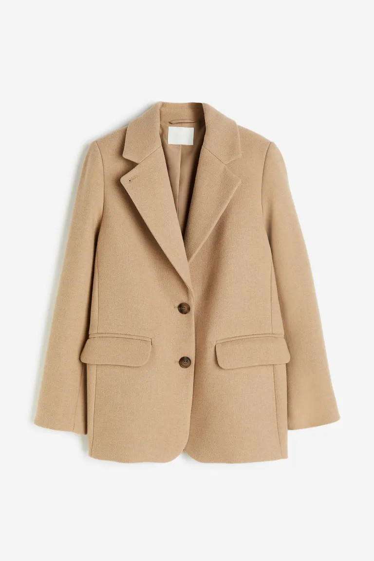 Single-breasted jacket - Beige - Ladies | H&M GB | H&M (UK, MY, IN, SG, PH, TW, HK)