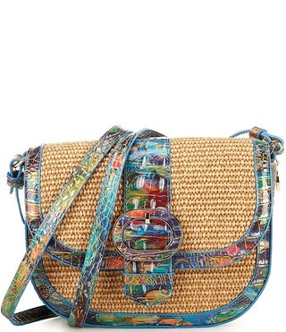 Waterlily Melbourne Collection Portia Raffia Buckle Flap Crossbody Bag | Dillard's