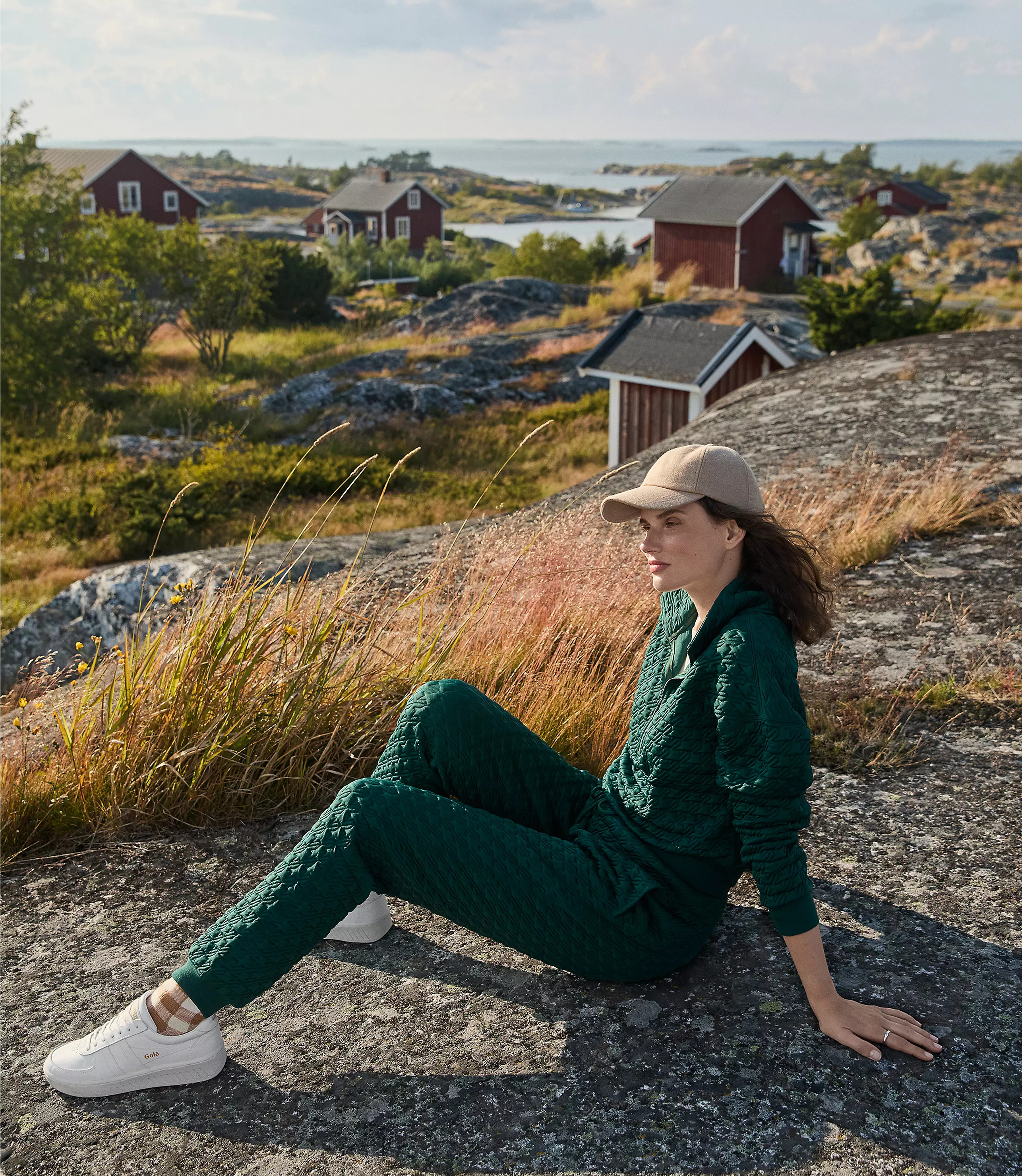 Lou & Grey Houndstooth Jacquard Half Zip Top | LOFT