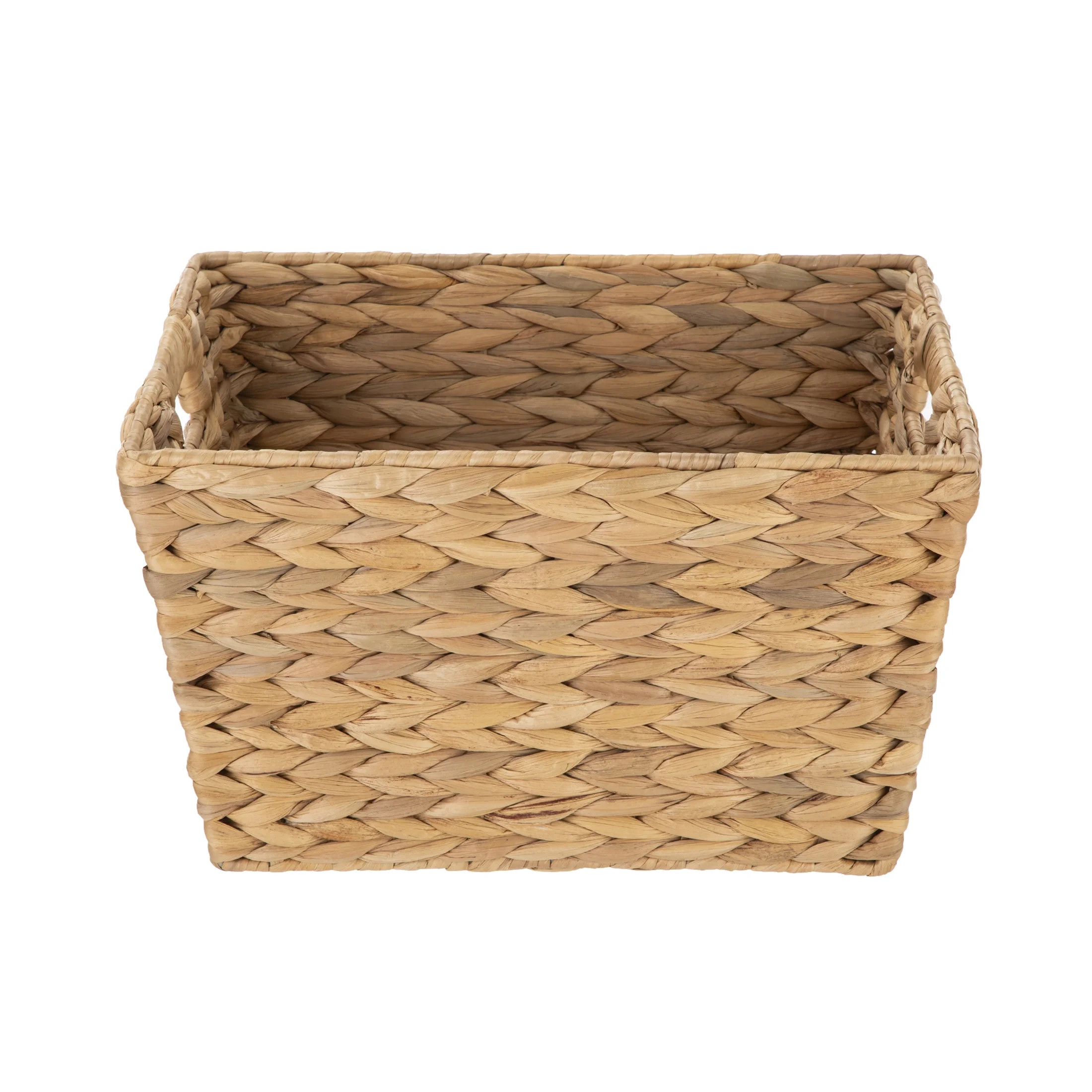 (2 pack) Better Homes & Gardens Large Water Hyacinth Decorative Storage Basket with Handles, 14 i... | Walmart (US)